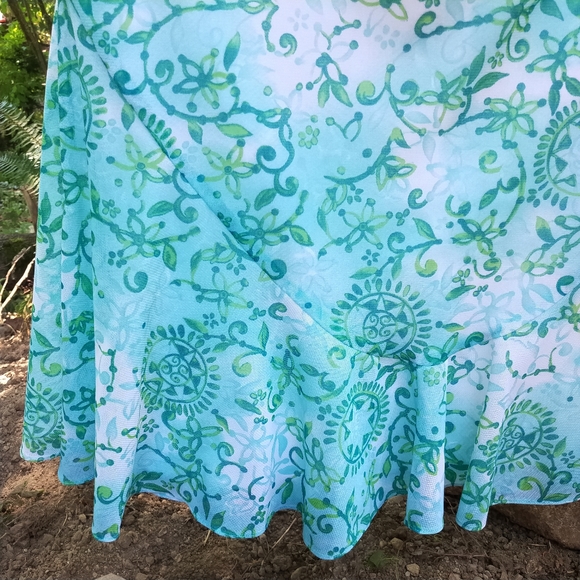 URBAN haggar Mesh Green Frilled Midi Skirt - Picture 5 of 5